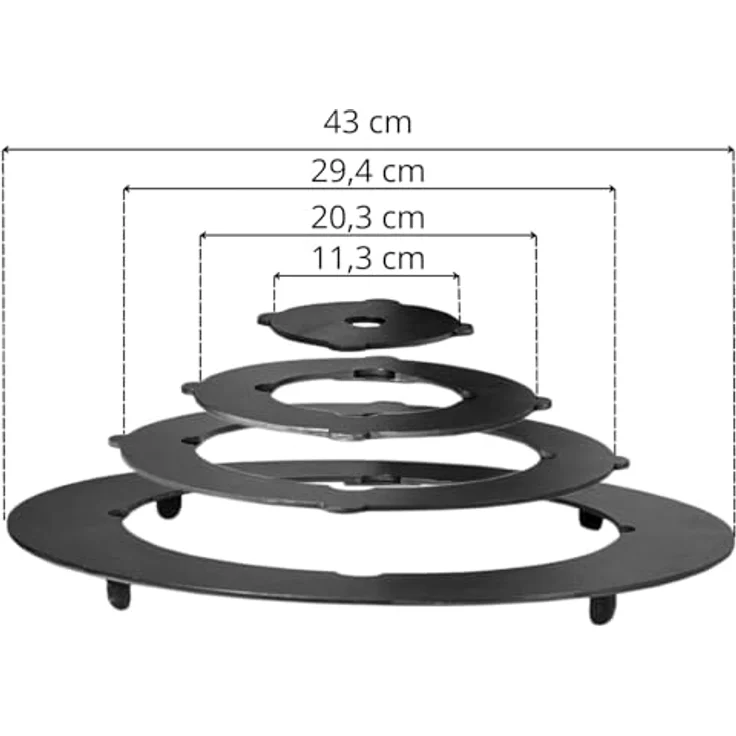4BIG.fun Ø40 Uchag, 2mm Stahl Feuerofen mit Abzugsrohr und Adapter-Ringen, ideal für Camping und Außenküche – Bild 3