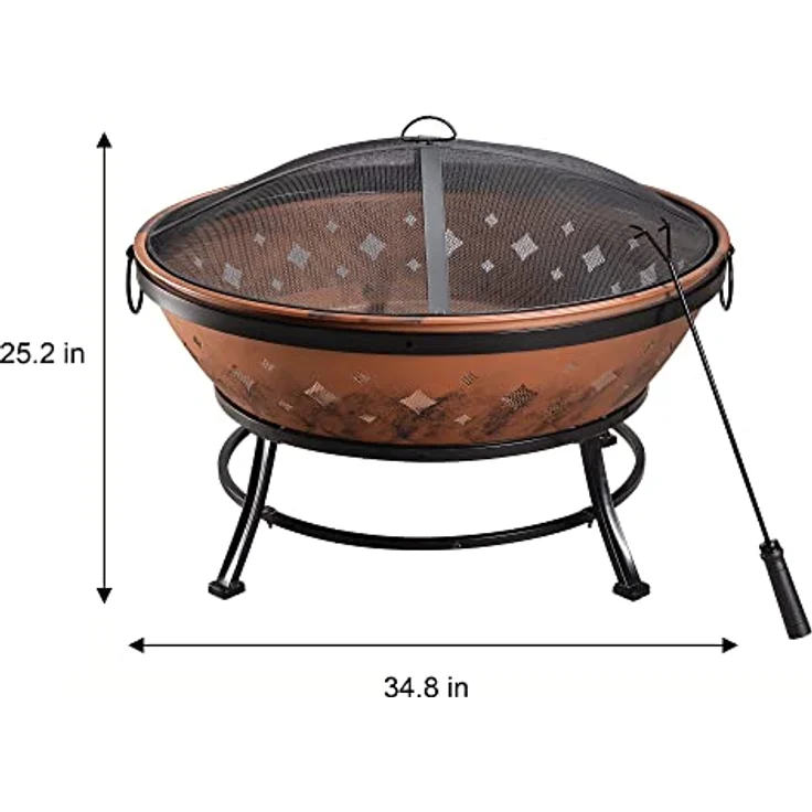 Peaktop Garten Holzkamin Patio Metallschale Feuer Hitze FP35 – Bild 4