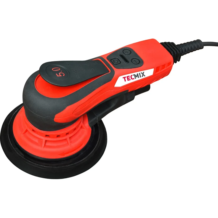 TECMIX Exzenterschleifer EXZENTERSCHLEIFER TMX EXS 350 5.0 [230V - EU] - 350W, 4000-10000 U/MIN, max. 4000,00 U/min, (1 tlg) - Leistungsstarker Exzenterschleifer für präzise Schleifarbeiten, ergonomisch und ausbalanciert, 5 MM Hub, rutschfester Handgriff, 350W Motor, Multilochung im Schleifteller - Blau – Bild 1