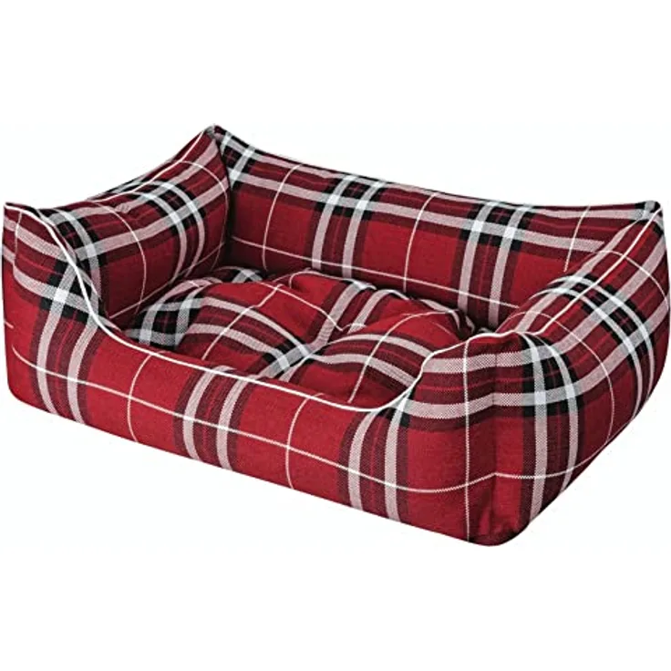 Dandy Dog Hundebett Highlands Red - abziehbar Bezug und Füllung waschbar kuschelig gelenkschonend hochwertige Qualität Made in Germany - Größe L