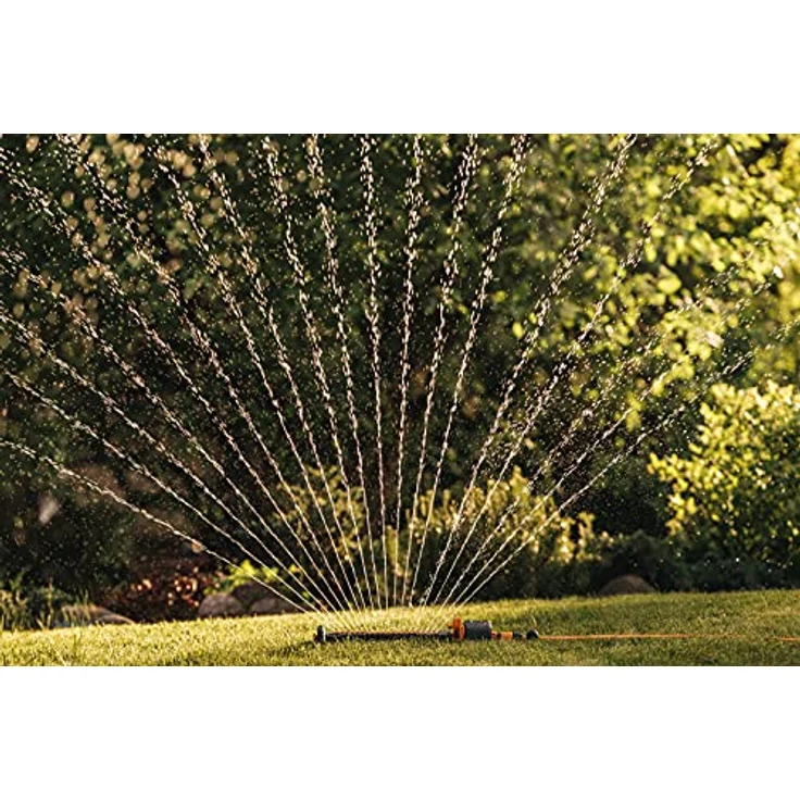 Fiskars Wassersparender Sprinkler, Rasensprenkler, Rasensprüher, Bewässerung, Kunststoff, Schwarz, Orange, 1023662 – Bild 5