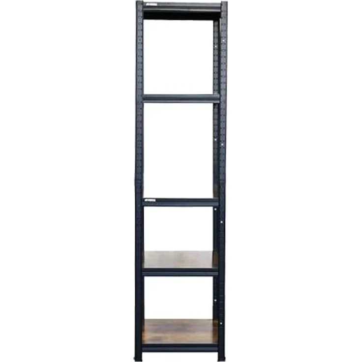 Proregal Metallregal All Black Series Ragnar, Schwerlastregal 180 x 45 x 45 cm, 5 Böden, Traglast 100 kg, Schwarz – Bild 5