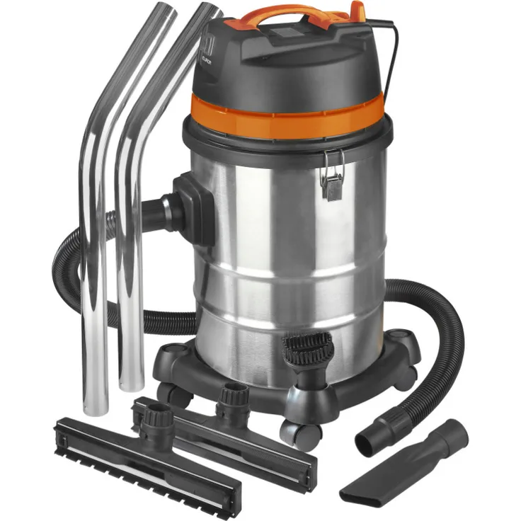 Eurom Force 1240 Edelstahl Industrieller Nass-/Trockensauger mit 1200 Watt Leistung