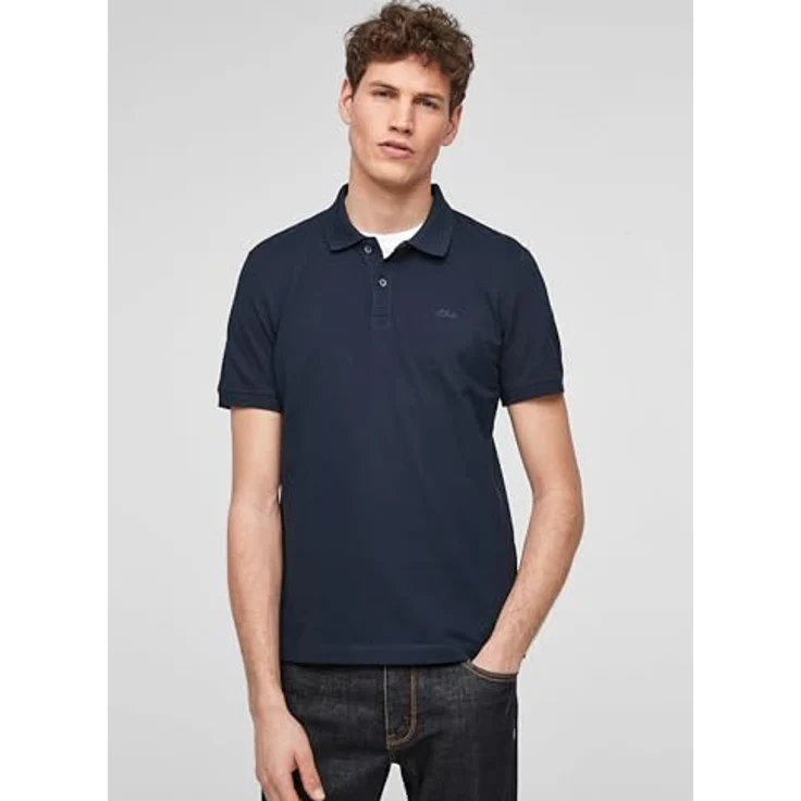 s.Oliver Poloshirt mit Logostickerei, Jersey Baumwolle, hüftlang, basic geschnitten – Bild 4