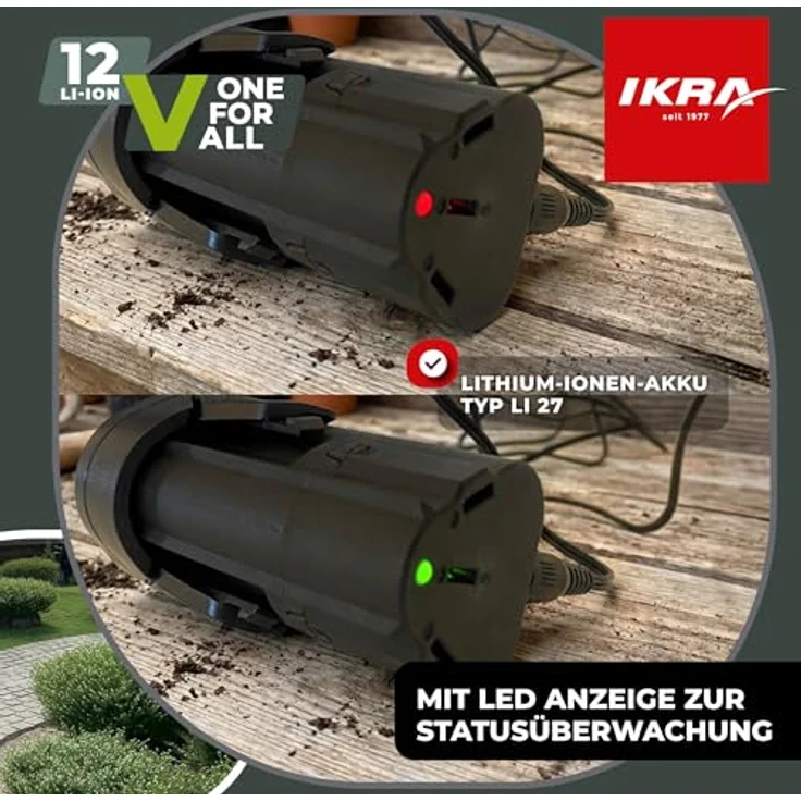 IKRA Akku Ersatzakku Li-Ion 12V 2,5Ah Typ LI 27, kompatibel mit IKRA 12 Volt Akku Familie, zuverlässiger Energiespeicher für Gartenarbeiten – Bild 3