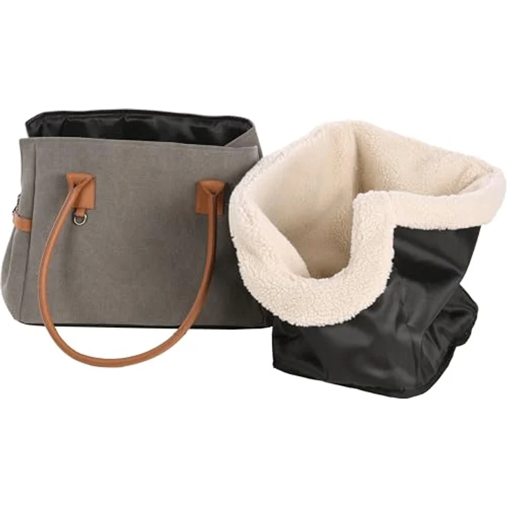 Flamingo Tragetasche KUZCO, braun, Polyester, bis 6 kg, herausnehmbares Innenfutter, wasserdicht ergiebig mit Füßen – Bild 3