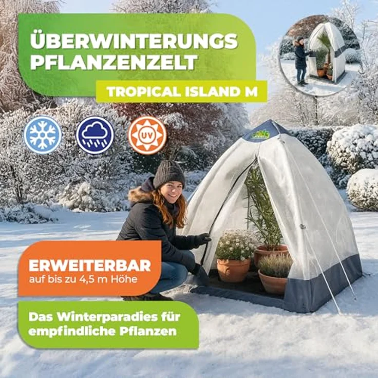Foliengewächshaus Winter 'TROPICAL ISLAND M', H150xB130xT130cm - Biogreen – Bild 3