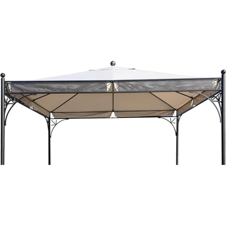 OUTFLEXX Pavillon-Ersatzdach für Siena Garden Pavillon "Korfu", 350x350 cm, wasserabweisend, Naturfarbe, robustes Polyester 250g/m² – Bild 4