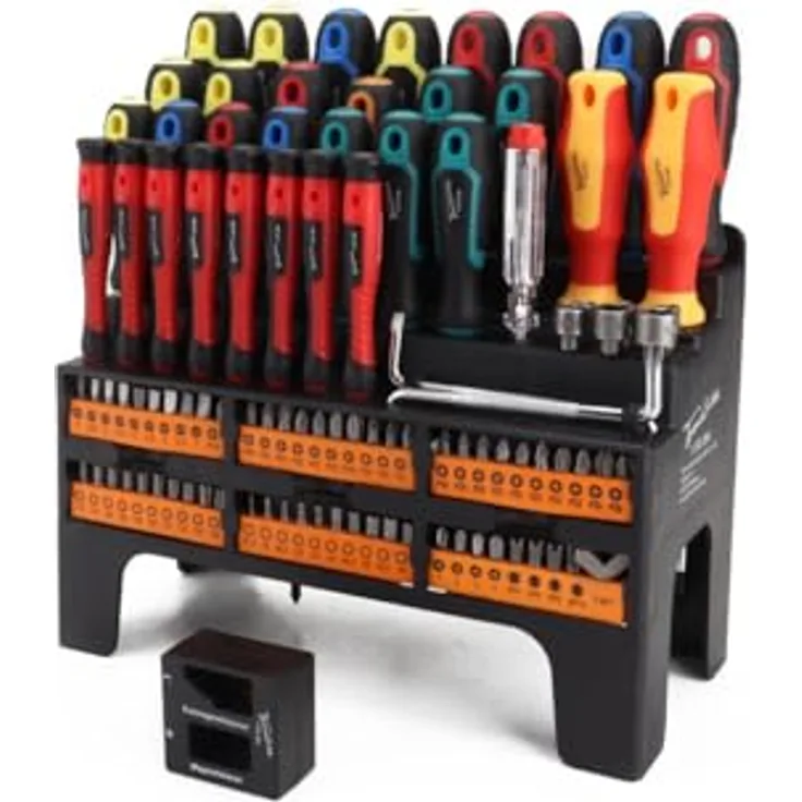 Trend Line TrendLine Schraubendreher Bit Set 100-teilig inkl Magnetisierer Entmagnetisierer, Chrom-Vanadium-Werkzeugstahl