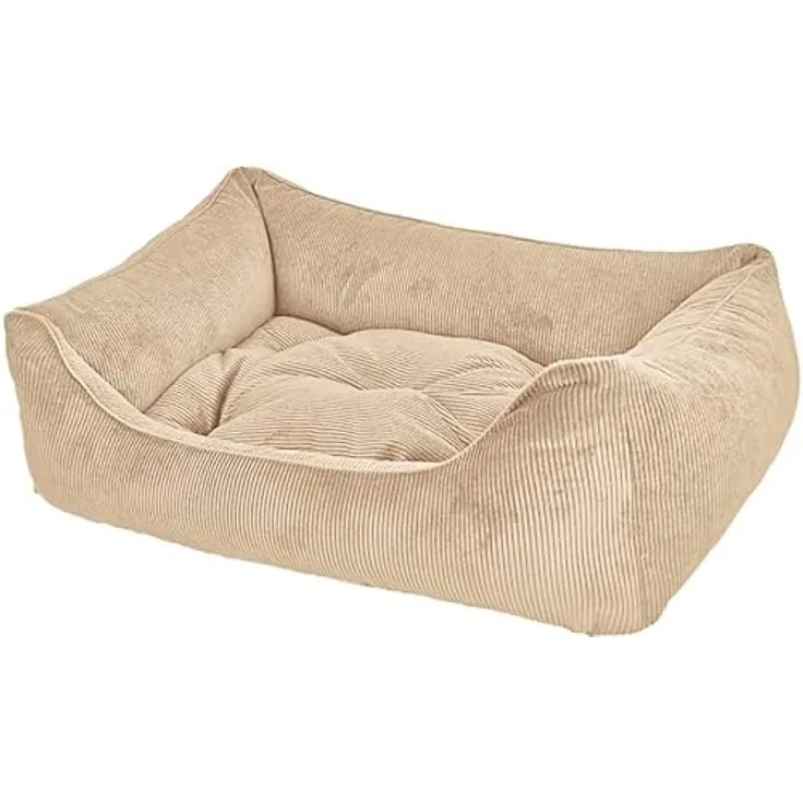 Dandy Dog Hundebett Relax Beige - Abziehbarer Bezug und waschbare Füllung - Kuschelig & robuster Samtcord - Made in Germany - Größe XL