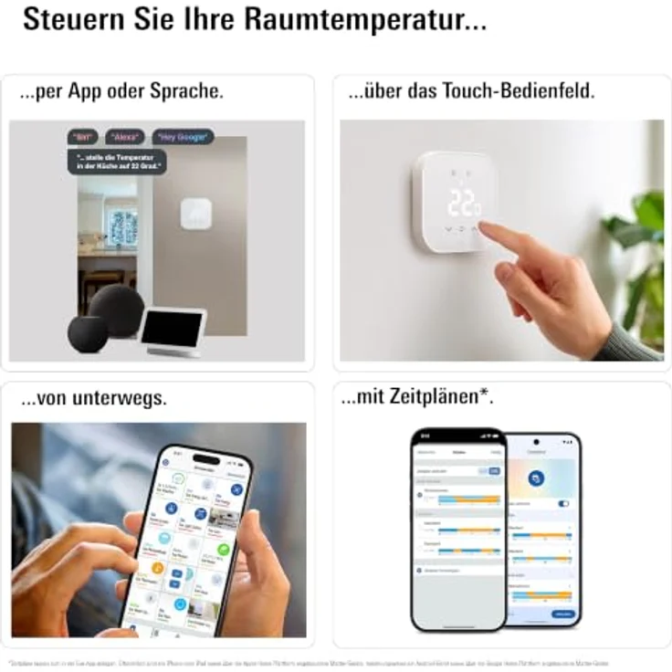 Eve Thermostat (Matter), Smartes Thermostat für wassergeführte Fußbodenheizungen, präzise Einzelraumsteuerung, App- und Sprachsteuerung, Heizmanagement – Bild 4