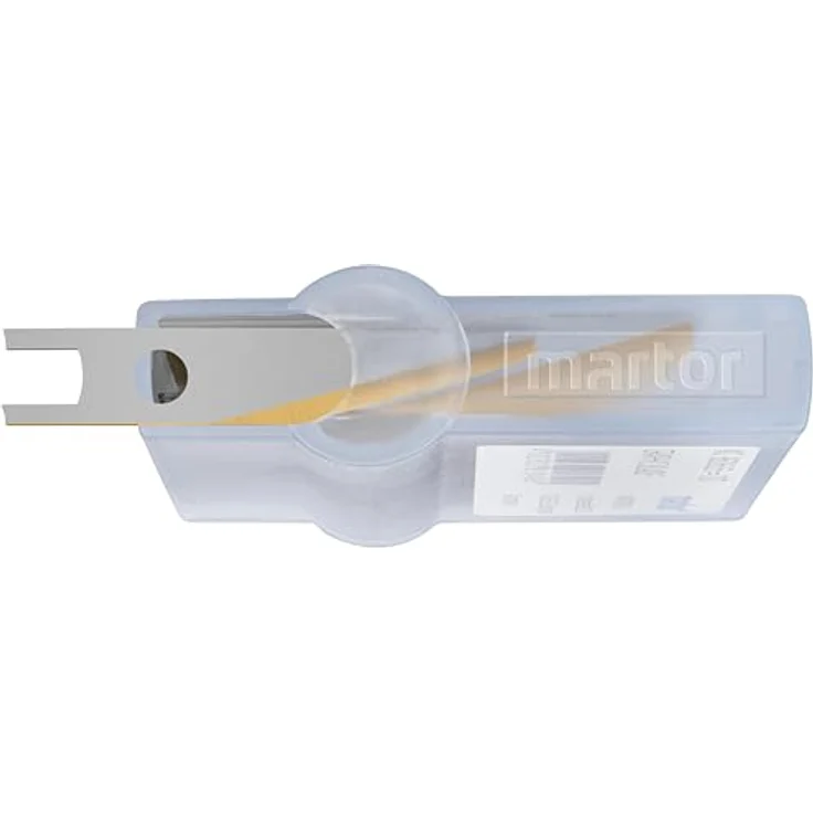 MARTOR Grafikklinge Nr. 8605, Extra scharfe TiN-beschichtete Stahlklinge, Präzisionsschneide mit abgerundeter Klinge, 100 Stück im Sicherheitsspender – Bild 4