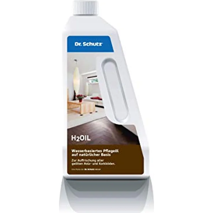 Dr. Schutz H2Oil Parkett Öl wasserbasiert 750 ML | seidenmatte Optik | Auffrischung aller geölten Holzböden und Parkett, Korkboden | optimaler Schutz | Parkettpflege Parkett Öl