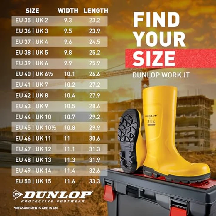 Dunlop Sicherheitsstiefel S5 EN ISO 20345:2022, Größe 47, gelb, mit Stahl-Zehenschutzkappe und durchtrittsicherer Zwischensohle, PVC, ölbeständig, antistatisch – Bild 5