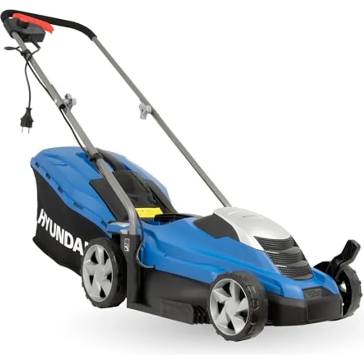 Hyundai Elektro-Rasenmäher LM3301E, 1.300 W mit 33 cm Schnittbreite und Mulchfunktion für Rasenflächen bis 400 m²