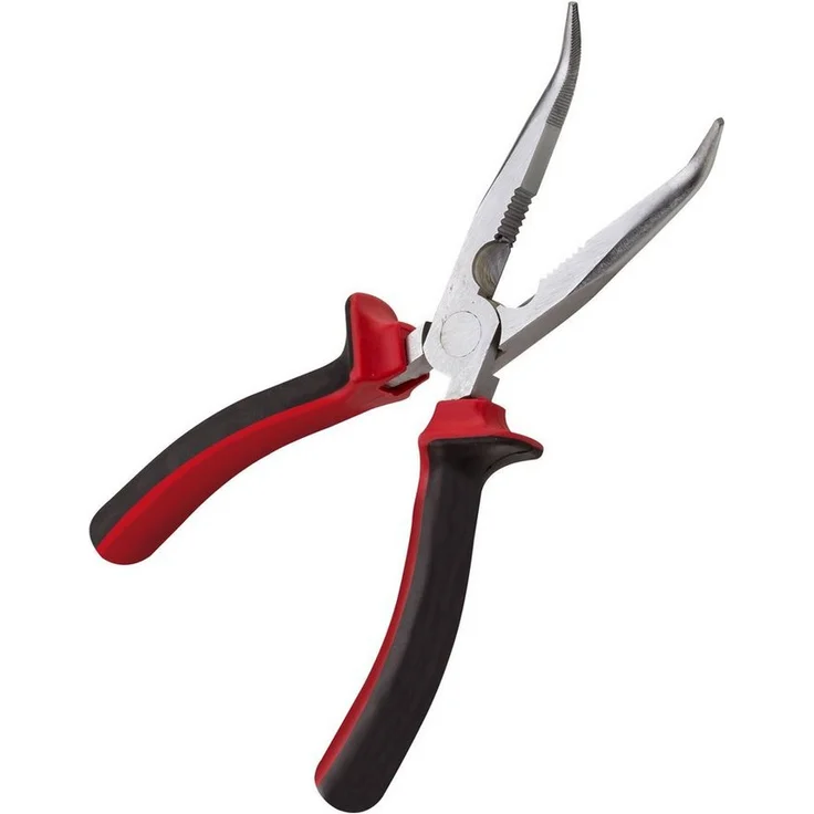 DEMA Kombizange Flachrundzange 200 mm mit Schneide, CRV-Stahl, grau