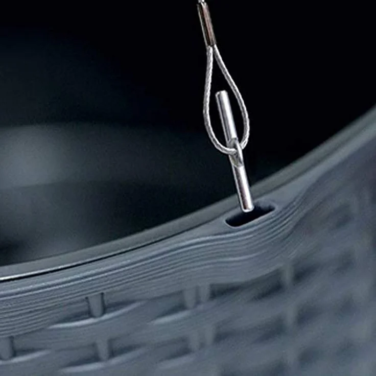 Maceta redonda con gancho 8,9 litros Rato W en color ocre oscuro con cubilete para plantar 25,6 x 25,6 x 21,9 cm – Bild 3