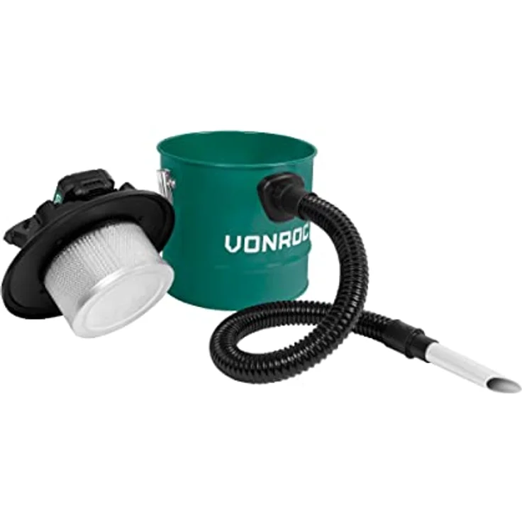 VONROC Kabelloser Aschesauger, 20 V, 12 l Behälter, Blasfunktion, HEPA Filter waschbar, für Kamin und Werkstatt – Bild 3
