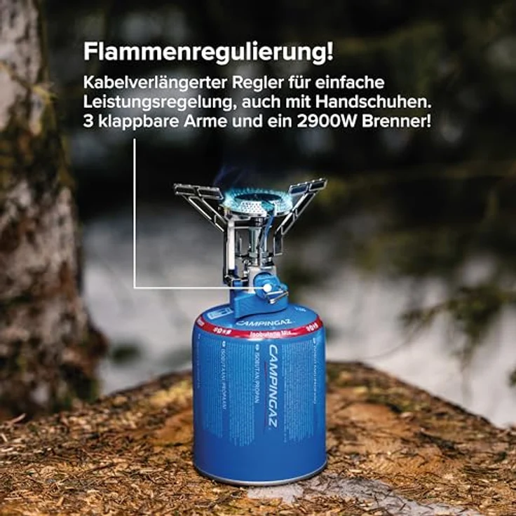 Campingaz Campingkocher Twister Connect, Gaskocher mit 2,9 kW Leistung und transportabler Tragetasche, blau-silber – Bild 2