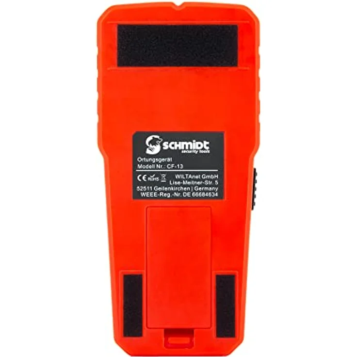 SCHMIDT security tools Leitungsortungsgerät Ortungsgerät CF-13 Wandscanner Multidetektor Balkensucher, digitaler LCD-Display, Farbe: Rot - Preisvergleich – Bild 3
