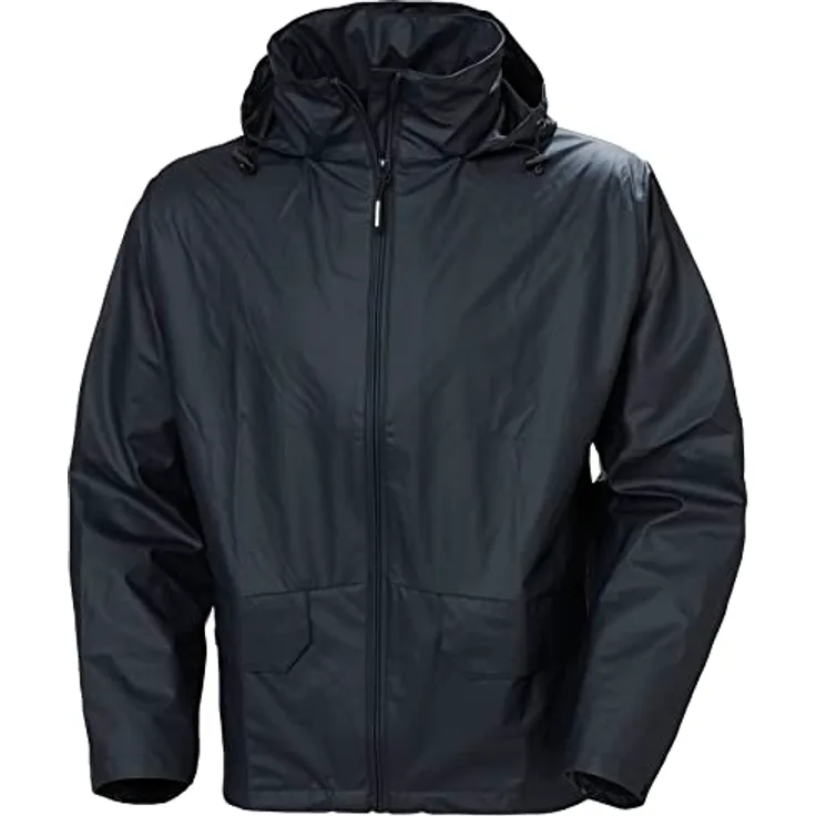 Helly Hansen Workwear Voss Jacket, Arbeitsjacke mit wasserabweisender Polyurethan-Beschichtung, verstaubarer Kapuze, reflektierenden Details, EN 343 3,1 zertifiziert