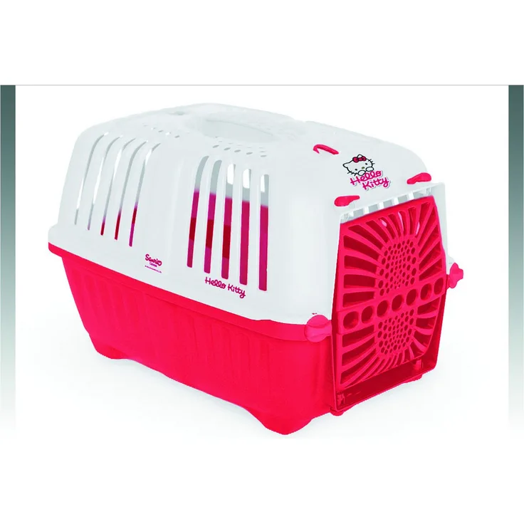 HEIM Tiertransportbox Hello Kitty - Transportbox, 32 x 31 x 47cm, weiß und rot, inkl. Futternapf
