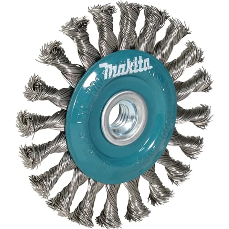Makita Rundbürste gezopft 115xM14 inox, Edelstahl-Drahtbürste zum Entfernen von Schweißkanten, Farben und Rost – Bild 4