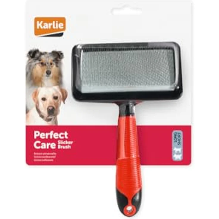 Karlie Professional Zupfbürste, Hundebürsten, L, Gummi, Rot/Schwarz, 19x12 cm – Bild 2