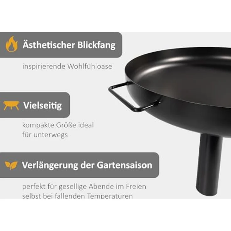 Lemodo Feuerschale 60 cm Durchmesser, Feuerstelle für Außenbereich, Einfache Handhabung, Vielseitig Nutzbar, Verlängerung der Gartensaison – Bild 3