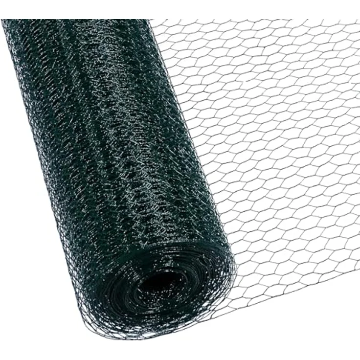 CCLIFE Hühnerzaun Geflügelnetz, PVC-beschichtet, Maschenweite 25 mm, Höhe 100 cm, Länge 25/50 m, grün – Bild 1