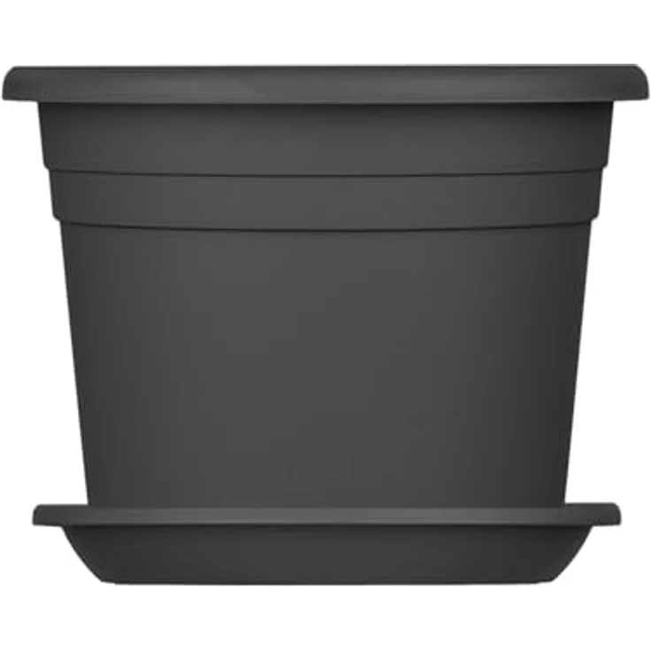 BigDean 3X Blumentopf Untersetzer Ø 19 cm Anthrazit Kunststoff Blumenuntersetzer - Passend zu Ø 20 cm Blumentöpfen – Bild 3