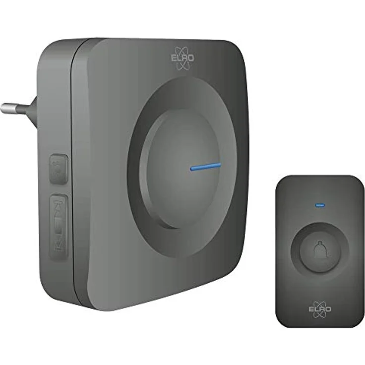 ELRO DB3000 Funk Türklingel Set Empfänger für Steckdose-Wasserdicht, 300m Reichweite, 64 Melodien-Schwarz, Plug-In/Stecker – Bild 1