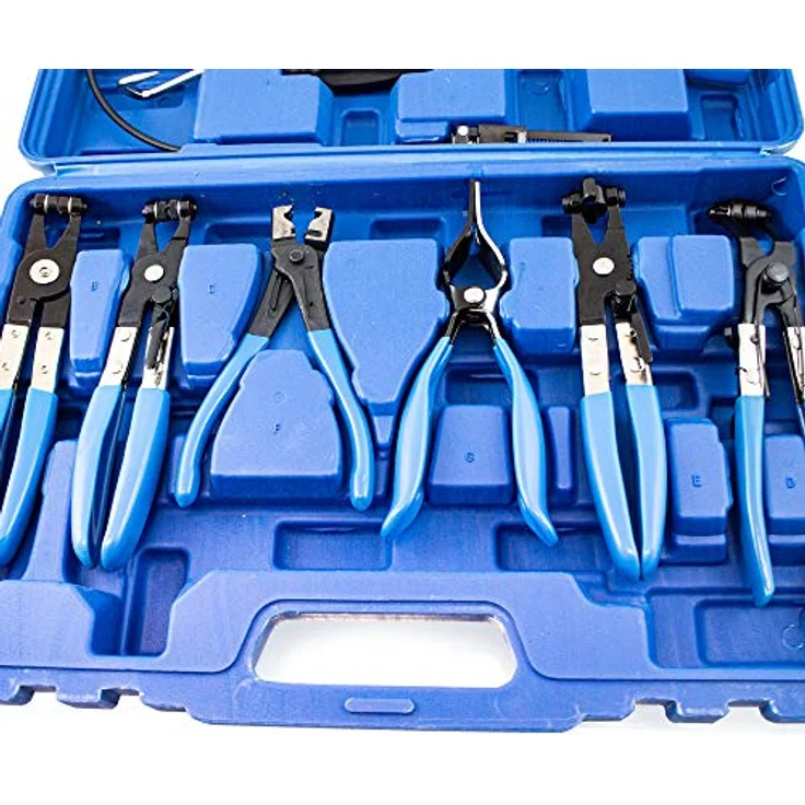 BITUXX 11 tlg Schlauchklemmenzangen Set, Spezialzangen für Montage und Demontage von Schlauchschellen mit gummierten Griffen, im Systemkoffer – Bild 3