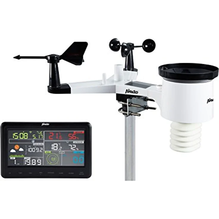 Alecto WEERSTATION WS-5500, WLAN Wetterstation mit Solarbetrieb, Schwarz, Integration mit Weather Underground, umfangreiche Messfunktionen – Bild 1