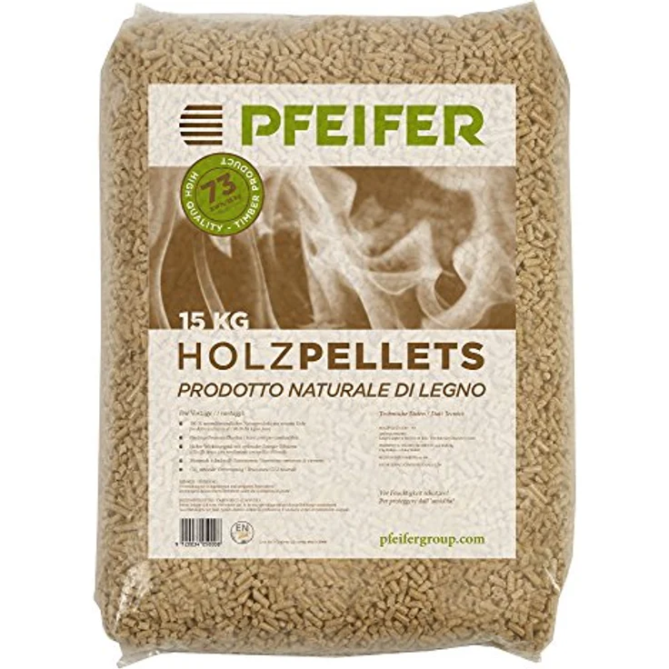 Pfeifer Holzpellets, mit der 100% von Sägen von Holz. Bestehend aus Holz von Fichte, 15kg – Bild 1
