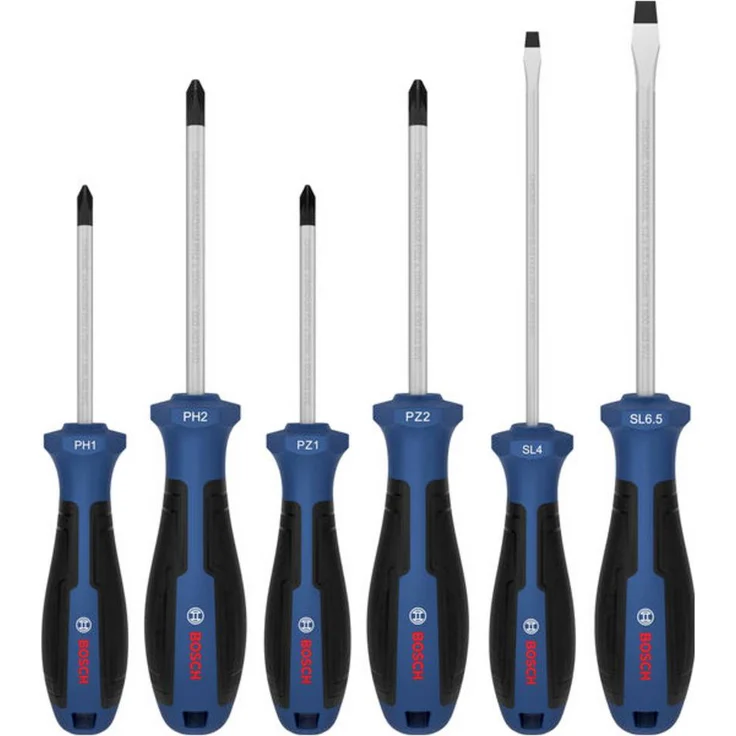 Bosch Professional 1600A039PH Schraubendreher-Set 6teilig, Chrom-Vanadium-Stahl für hohe Drehmomentbeständigkeit