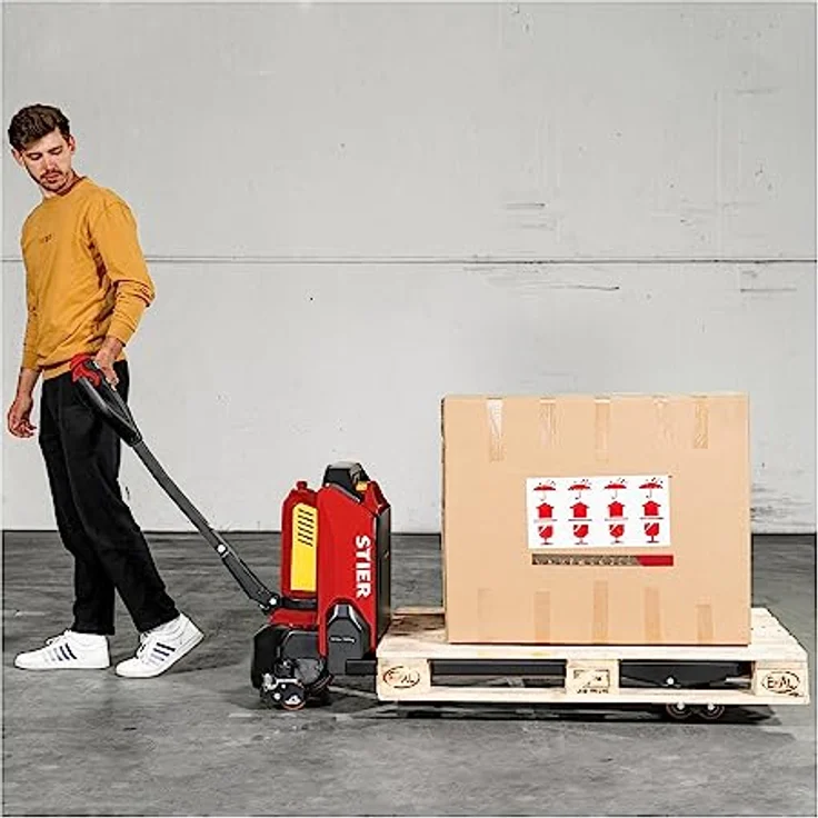 STIER Elektro-Hubwagen EZY-15, Tragkraft 1500 kg, Gabellänge 1150 mm, 0,5 kW Hubmotor mit Lithiumbatterie und Multifunktionsdisplay – Bild 2