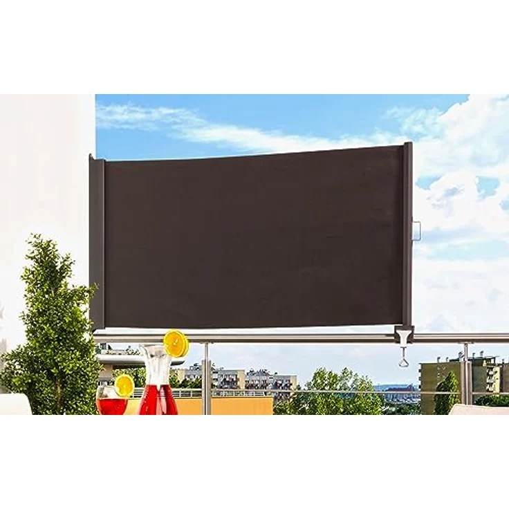 Balkonmarkise Balkon Sichtschutz anthrazit H80 ausziehbar bis 200cm 301820207-HE – Bild 2