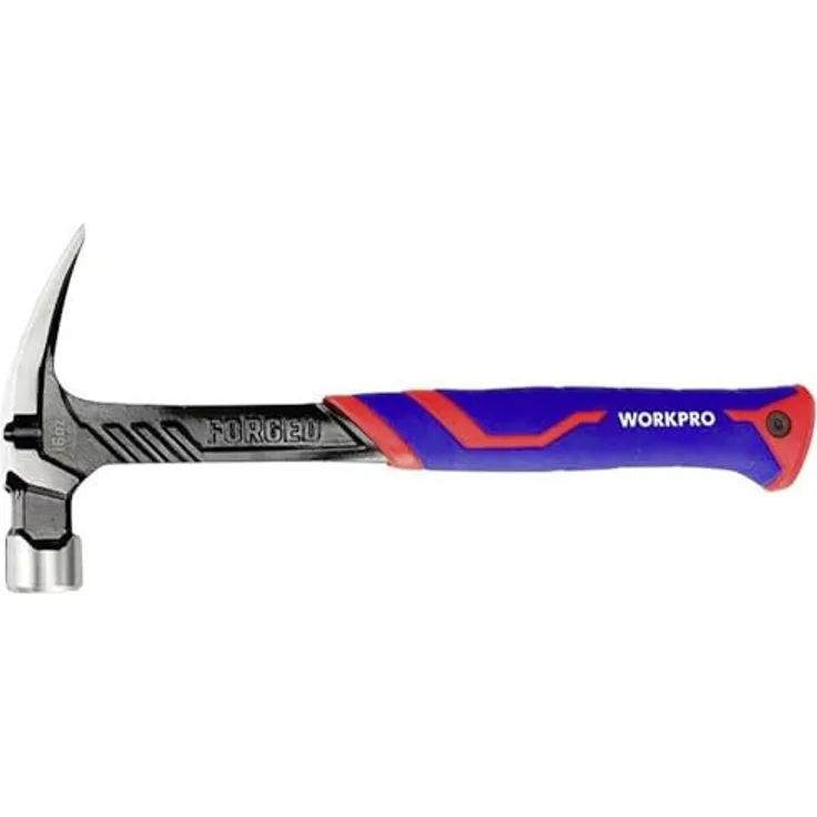 WORKPRO Clowhammer mit röhrenförmigem Griff, Faser mit Magnet, 450 g, 33 x 14 x 14 cm, in Stahllegierung