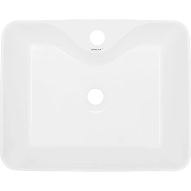 ecd germany Waschbecken Quadratischform ohne Überlauf 480x380x140 mm Weiß aus Keramik – Bild 3