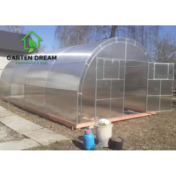 Garten Dream Polycarbonat-Gewächshaus "Oasis" 4x6m, verzinkter Stahlrahmen, 6mm Polycarbonat, große Doppeltüren, bis zu 240 kg/m² Schneelast
