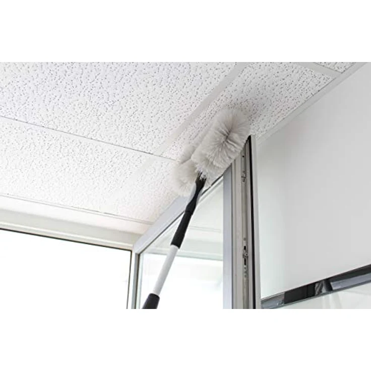 Pullach Hof Teleskopstiel Teleskopstange 6 Meter, ausziehbar, mit Staubbürste - Aluminium, schwarz – Bild 6