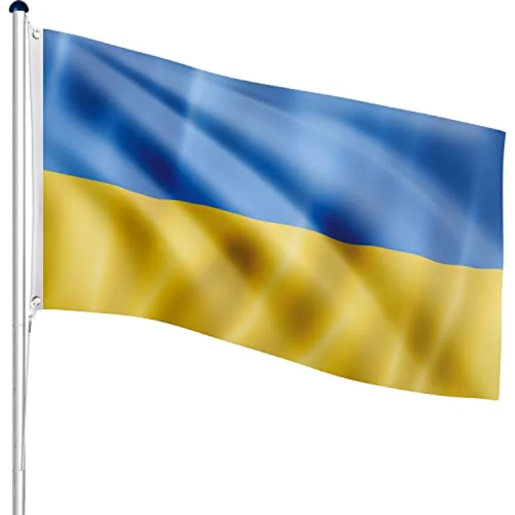 FLAGMASTER Teleskop Fahnenmast Aluminium 6,50m, 5-fach höhenverstellbar, inklusive 30 Fahnen zur Wahl, Komplettset mit Bodenhülse – Bild 1