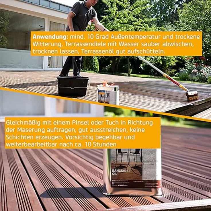 Dr. Schutz Bangkirai Öl 2,5 L | Holzöl aussen für Terrassendielen und Gartenmöbel pigmentiert im Farbton Bangkirai | naturölbasierte Holz-Imprägnierung mit Langzeitwirkung und UV-Schutz | Terrassenöl – Bild 3