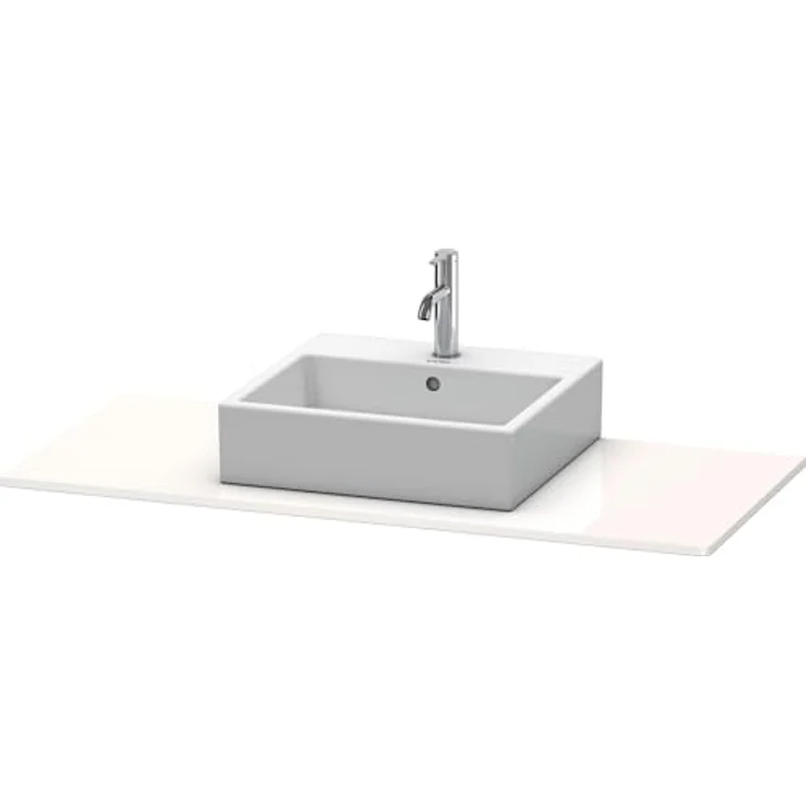 Duravit XSquare Konsole 060F, 1200 x 550 mm, 1 Ausschnitt, Hochglanz Weiß, Korpusmontage – Bild 1