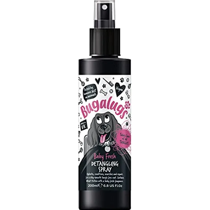 Bugalugs Fellentwirrer Entwirrungsspray, 200 ml, pH-ausgeglichen, mit Weizenprotein, verschiedene Düfte