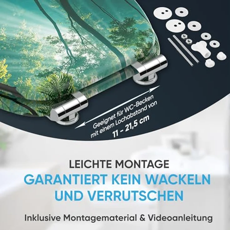 SANILO WC Sitz Rainforest, Absenkautomatik aus hochwertigem Holz, antibakterielle Oberfläche, passend für alle WC-Becken – Bild 6
