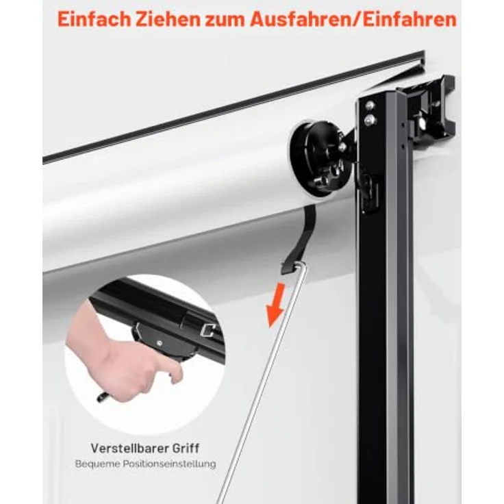 VEVOR einziehbare Wohnwagen Markise, 609,6 cm wasserdichter Sonnenschutz mit Aluminiumlegierungsrahmen, schwarzem Ständer und schwarzem Stoff mit Farbverlauf – Bild 4