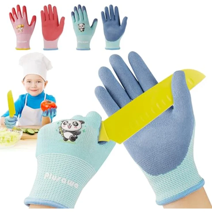 ASPRIA Schnittschutzhandschuhe für Kinder, EN 388 zertifiziert, Schnittfest, Atmungsaktiv, 2 Paar – Bild 1