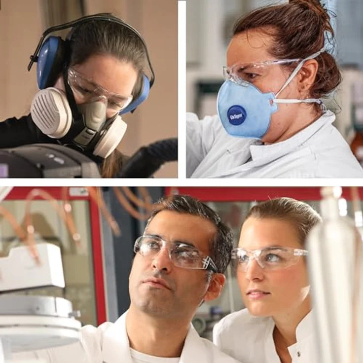 Dräger Schutzbrille X-pect 8320 | Leichte Sicherheitsbrille mit großem Sichtfeld | Für Baustelle, Werkstatt, Fahrrad-Fahren, Joggen | Klar, Kratzfest und beschlagfrei | 1 St. – Bild 5